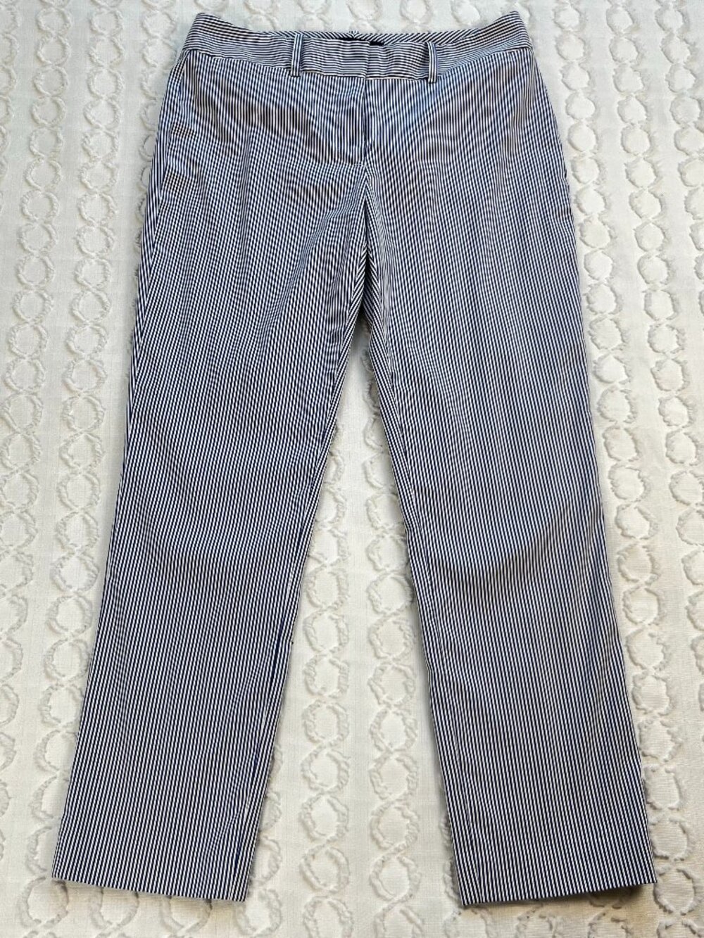 Tommy Hilfiger Women's Bristol Ankle Pinstripe Trousers Size 4 Business Work